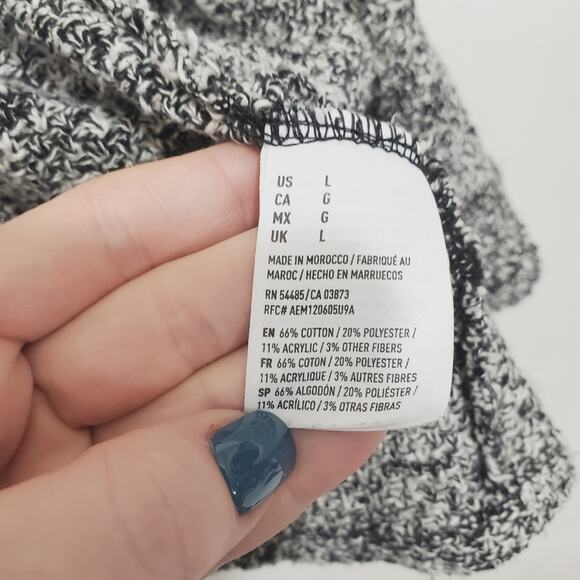 American Eagle Outfitters | Open Front Contrast Trim Soft Marled Cardigan - Picture 7 of 8